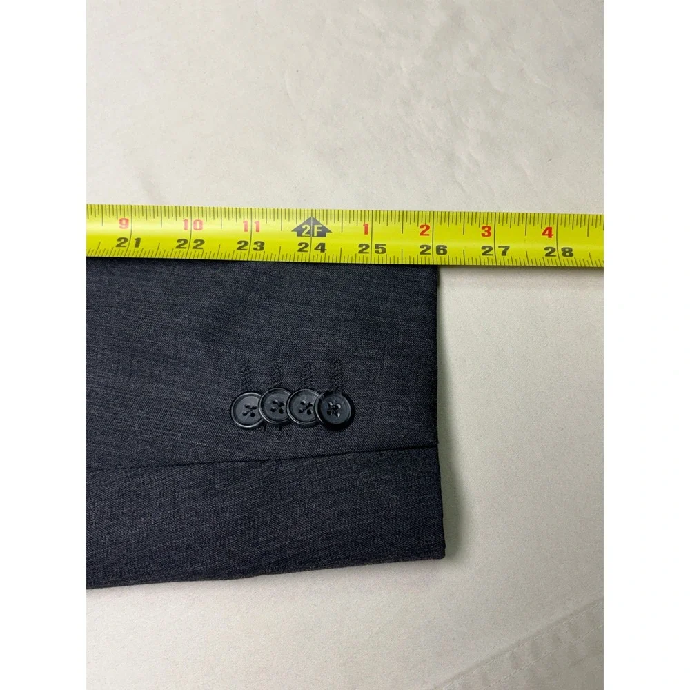 Banana‎ Republic Mens Tailored Slim Fit Suit 42L 34X33 Charcoal Wool Blend 2Pc